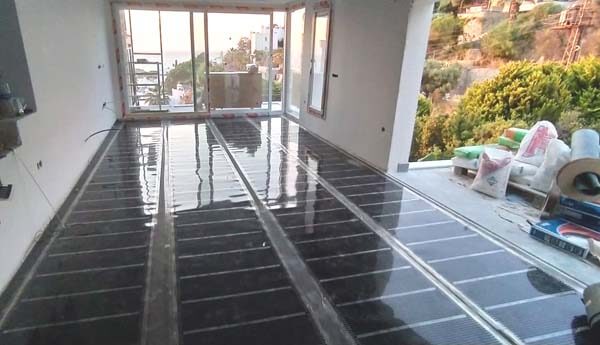 karbonik ısıtıcı ile parke altı ısıtma , Bodrum Muğla